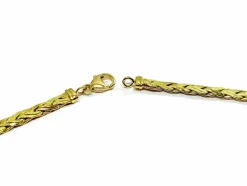 Collier Or jaune Lisse et Sablé