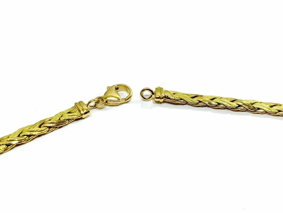 Collier Or jaune Lisse et Sablé