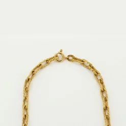 Collier or jaune maille forçat torsadée