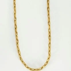 Collier or jaune maille forçat torsadée
