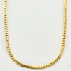 Collier or jaune maille gourmette plate