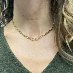 Collier Or Jaune Maille Grain de Café