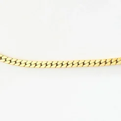 Collier or jaune maille gourmette plate