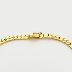 Collier or jaune maille gourmette plate
