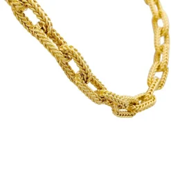 Collier or jaune, maille marine.