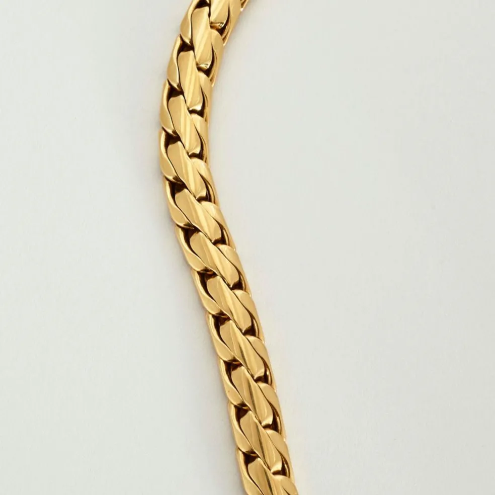 Collier or jaune maille palmier