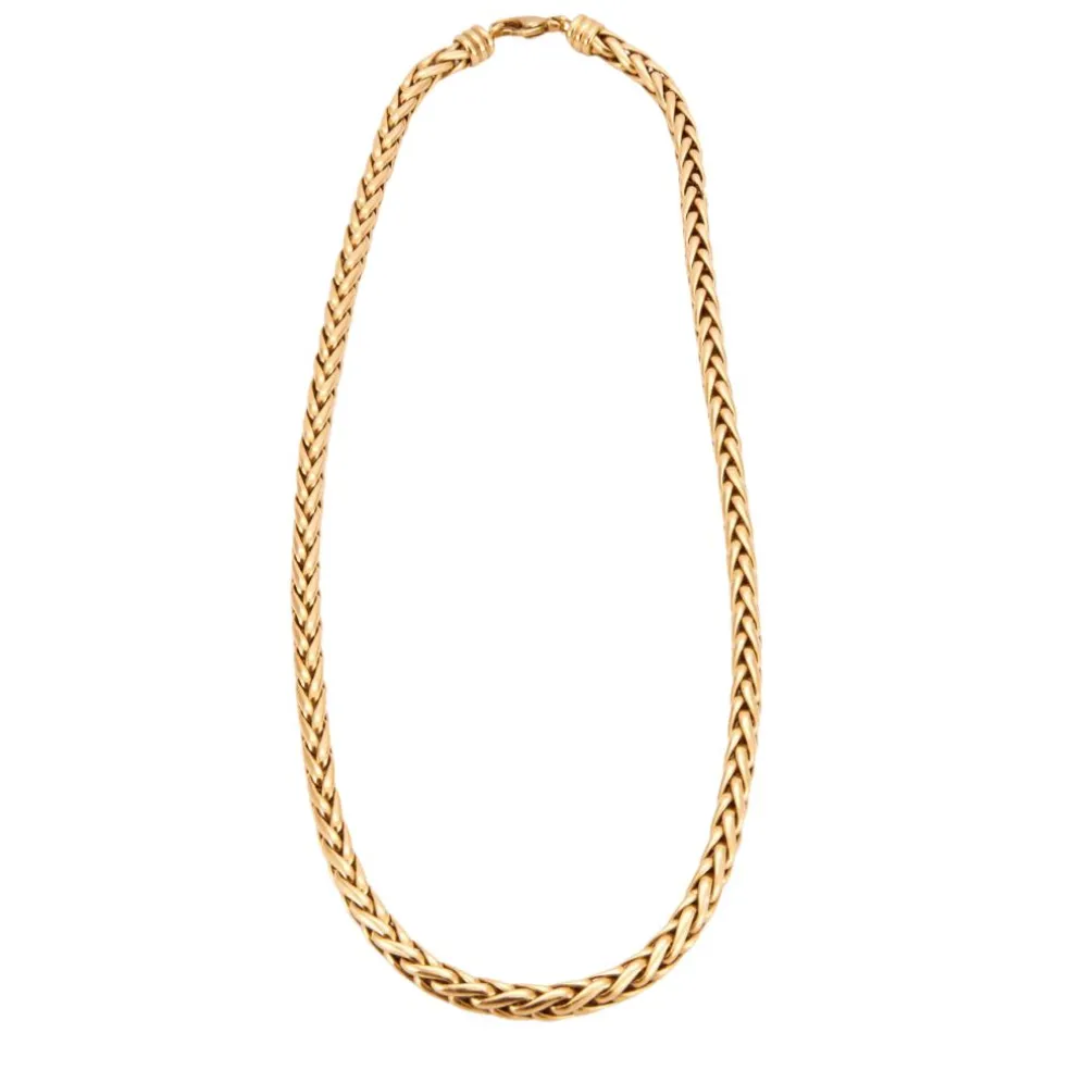 Collier Or jaune maille palmier