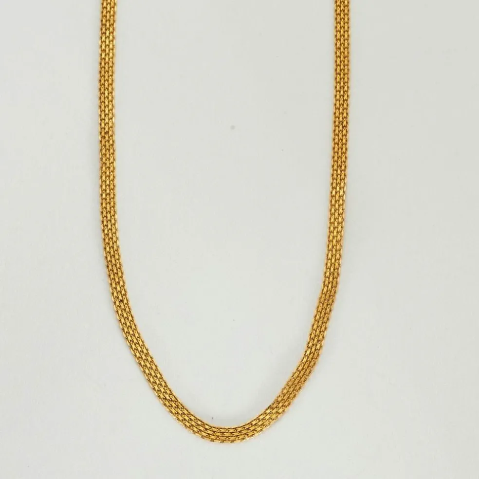 Collier or jaune maille paillasson