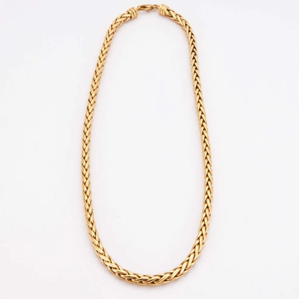 Collier Or jaune maille palmier