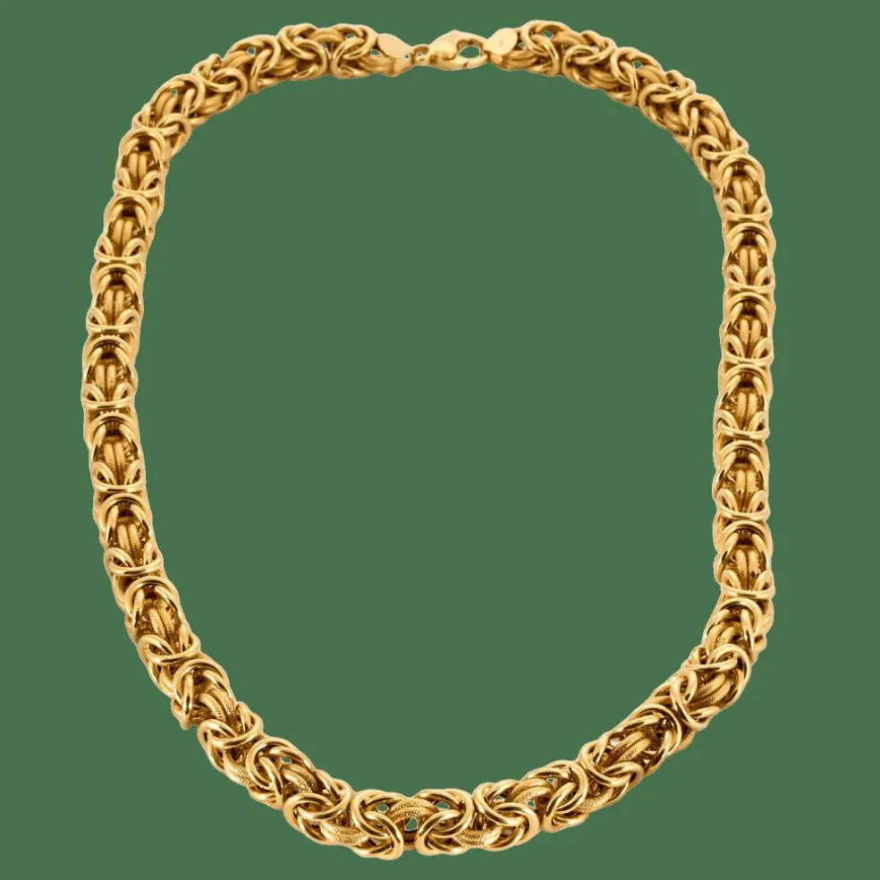Collier or jaune maille royale 4 Faces