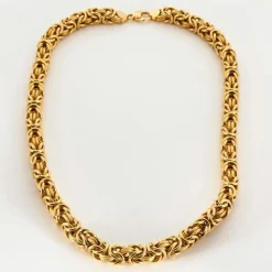 Collier or jaune maille royale 4 Faces