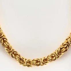 Collier or jaune maille royale 4 Faces
