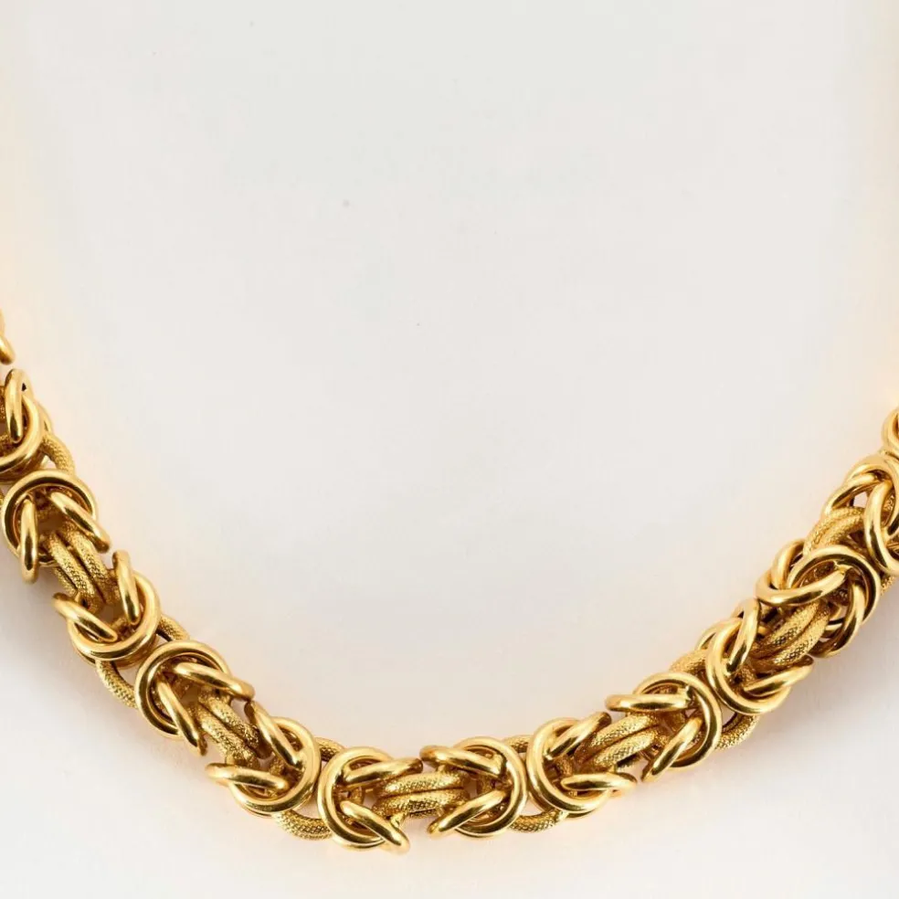 Collier or jaune maille royale 4 Faces