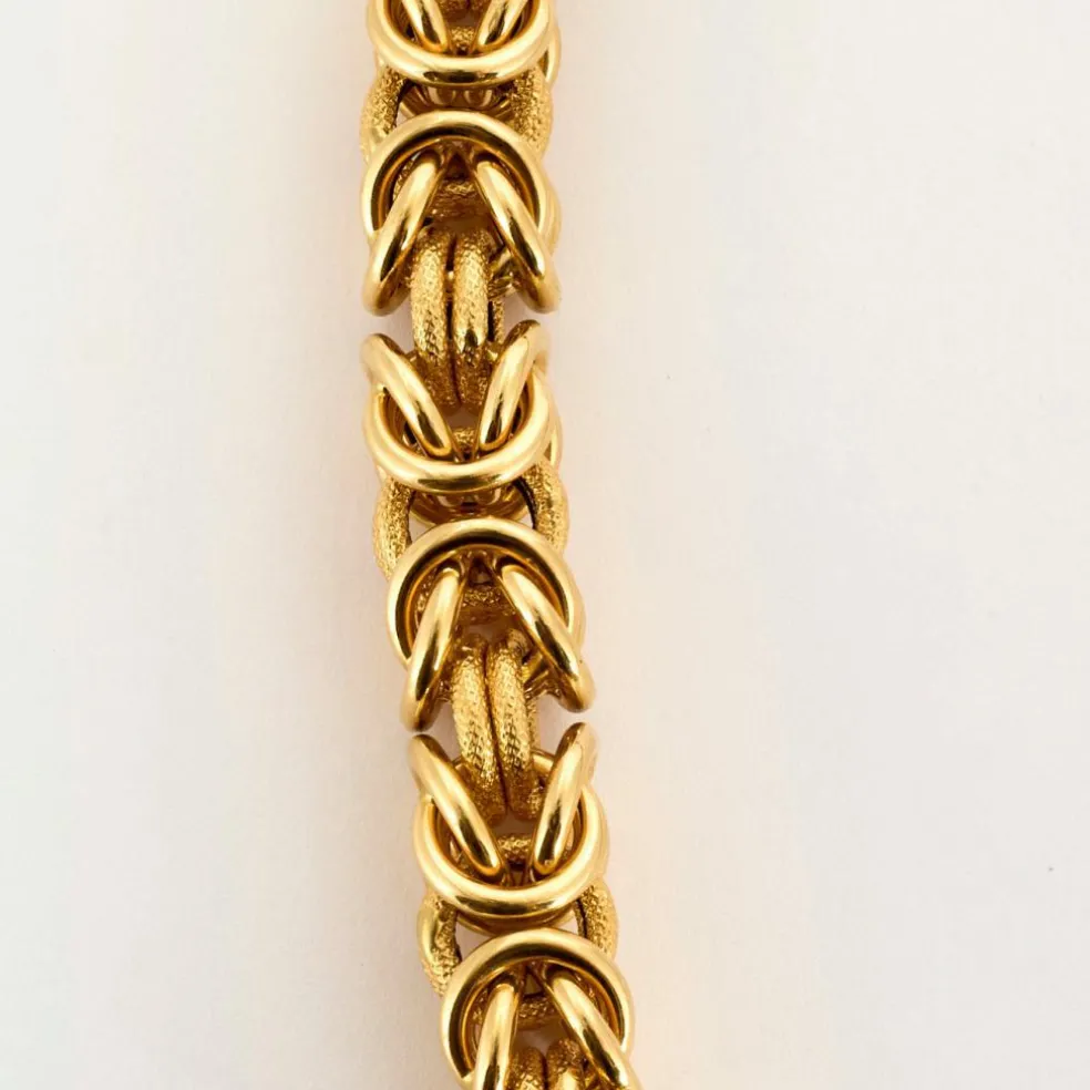 Collier or jaune maille royale 4 Faces
