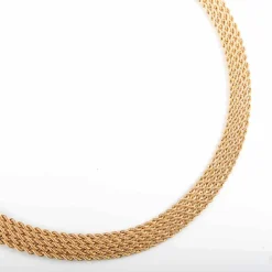 COLLIER OR JAUNE MAILLE TRESSEE