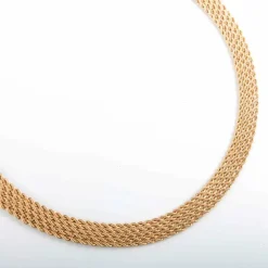 COLLIER OR JAUNE MAILLE TRESSEE