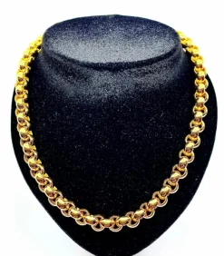 Collier or jaune mailles rondes