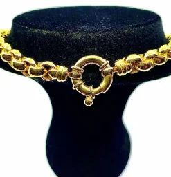 Collier or jaune mailles rondes