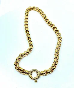 Collier or jaune mailles rondes