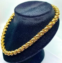 Collier or jaune mailles rondes
