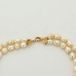 Collier or jaune perle et diamants