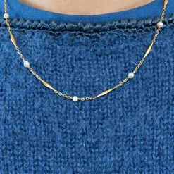 Collier or jaune perles