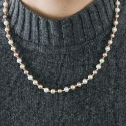 Collier or jaune perles de culture