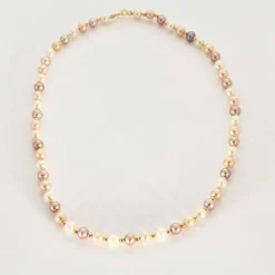 Collier or jaune perles de culture
