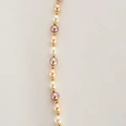 Collier or jaune perles de culture