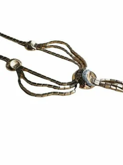 Collier or jaune, platine et diamants