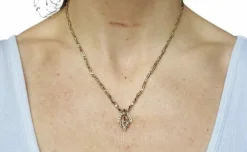 Collier or jaune, rubis et diamants