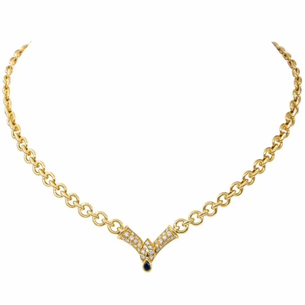 Collier Or jaune Saphir