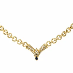 Collier Or jaune Saphir