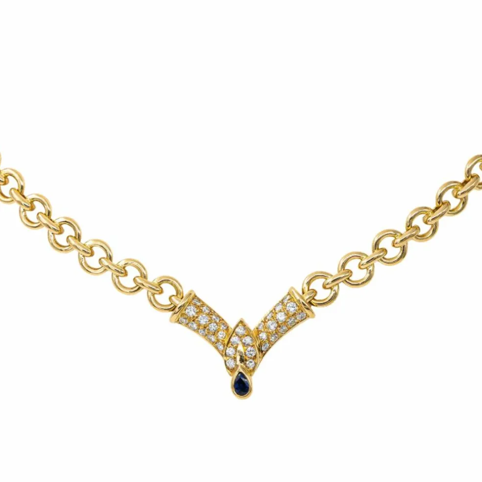 Collier Or jaune Saphir