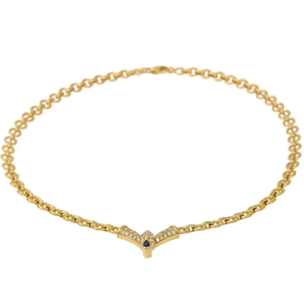 Collier Or jaune Saphir