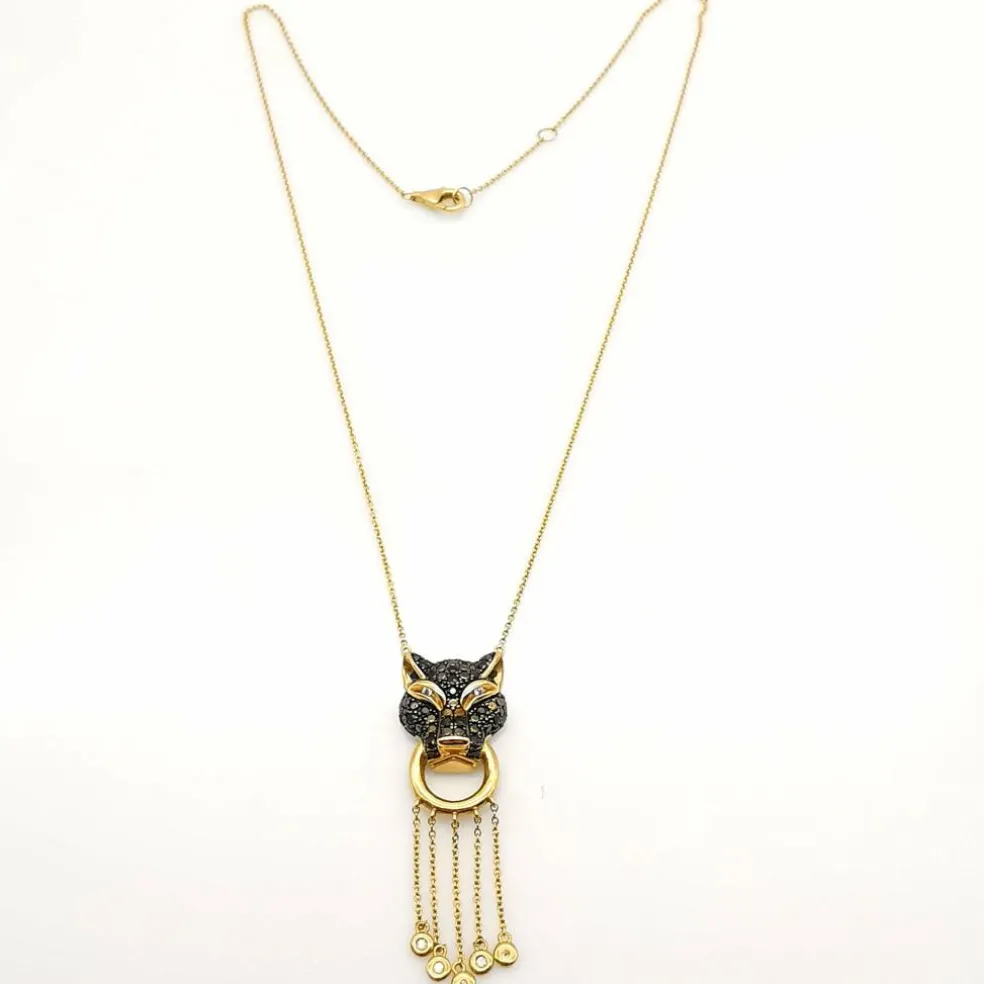 Collier or jaune saphir et diamants