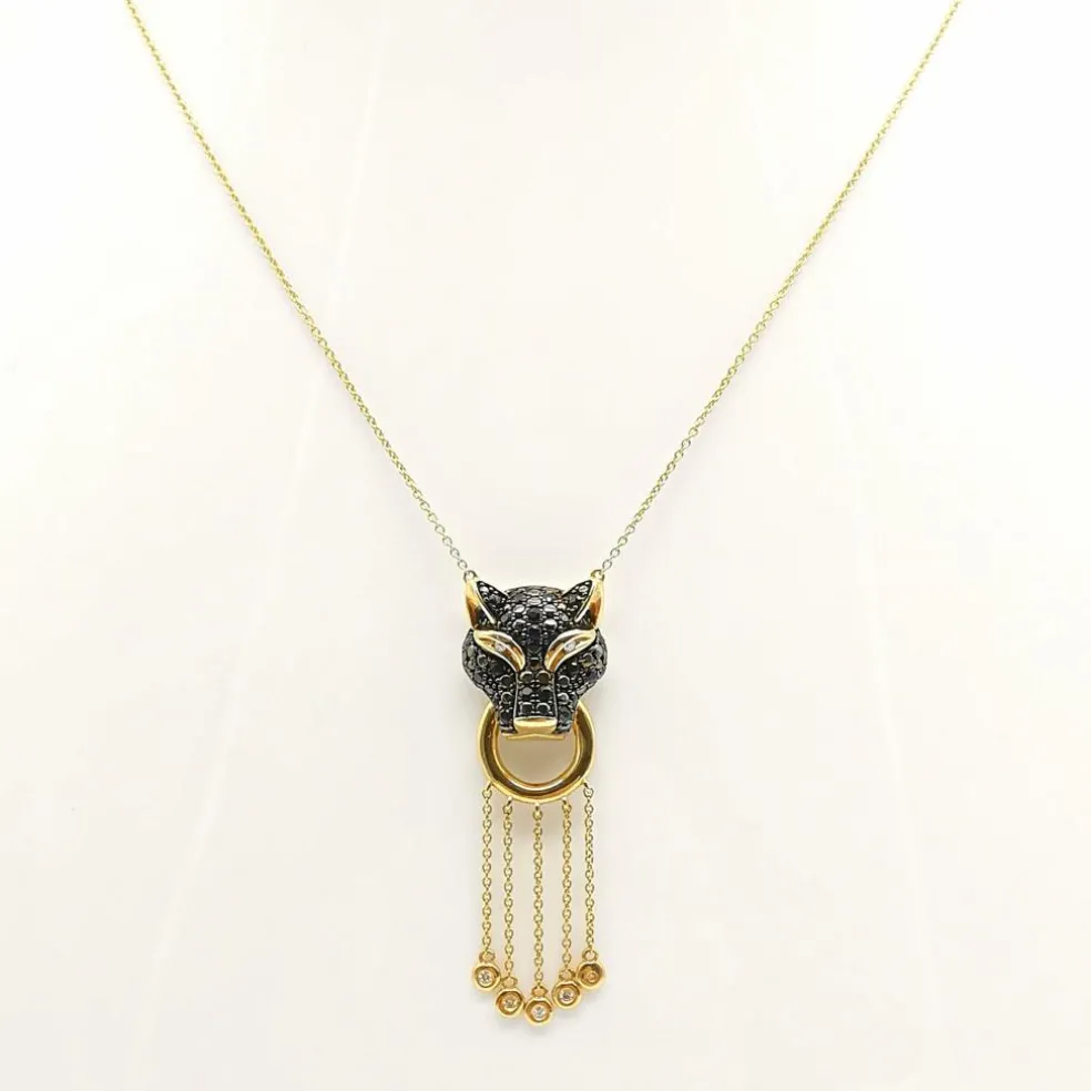 Collier or jaune saphir et diamants