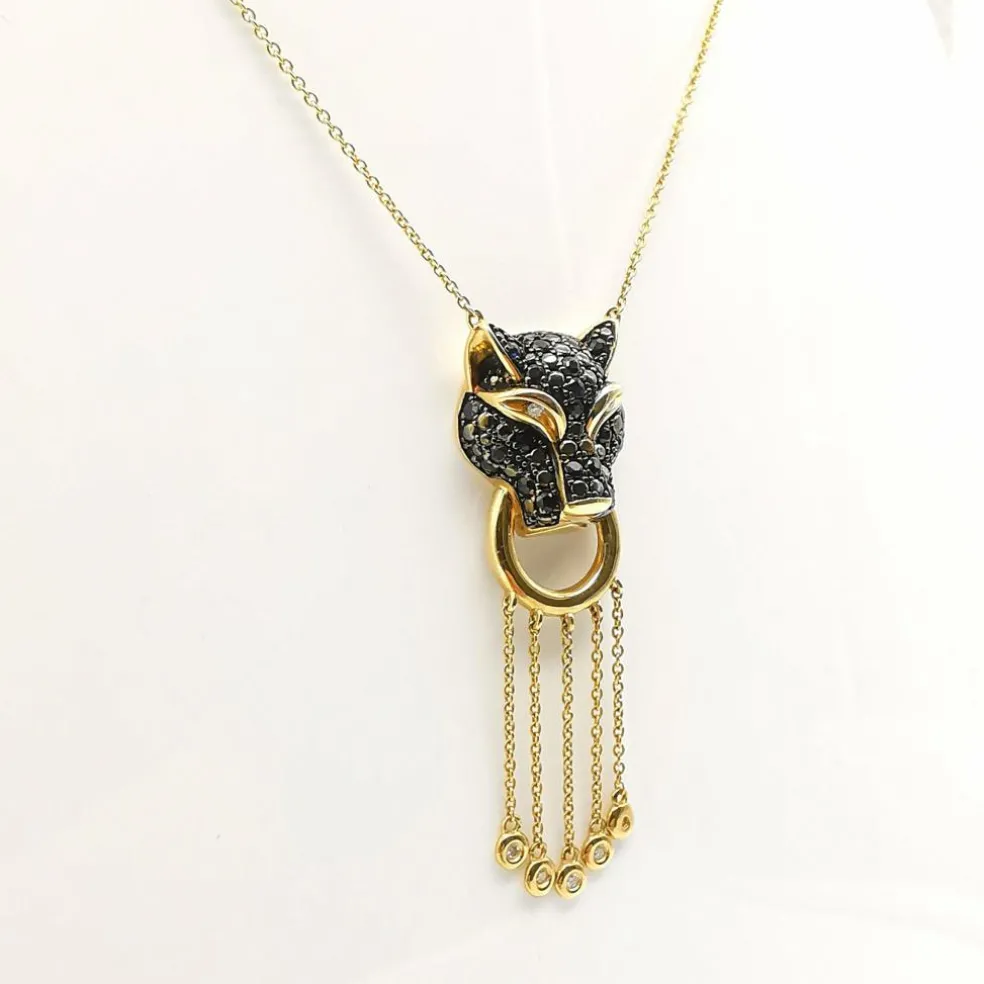 Collier or jaune saphir et diamants