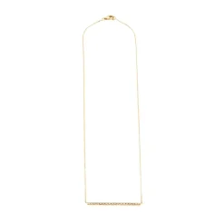 Collier or jaune serti d’une barrette de diamants naturels