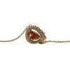 Collier or jaune serti d'une citrine et de diamants