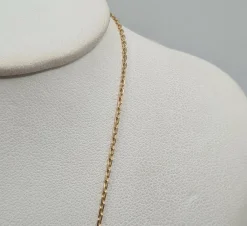 Collier or jaune serti d'une tourmaline et de diamants