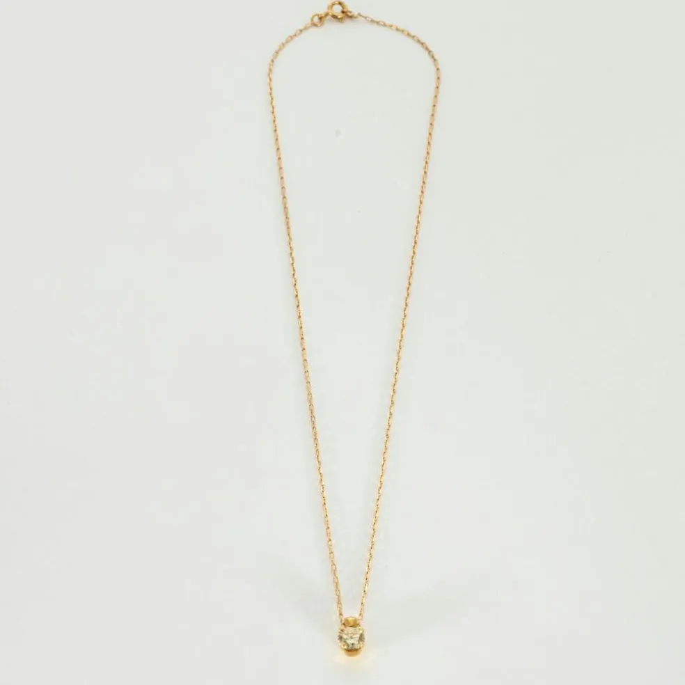 Collier or jaune solitaire