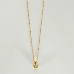 Collier or jaune solitaire
