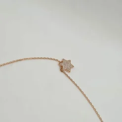 Collier or rose 18 carats serti de diamants