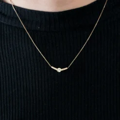 Collier or rose diamant