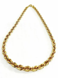 Collier Or Rose Maille Corde