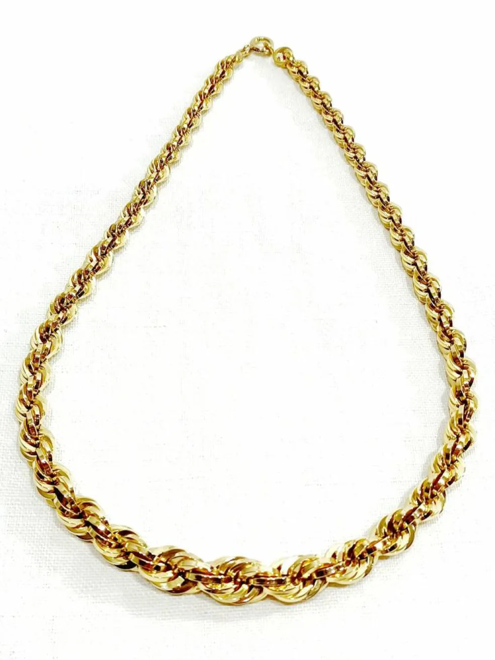 Collier Or Rose Maille Corde