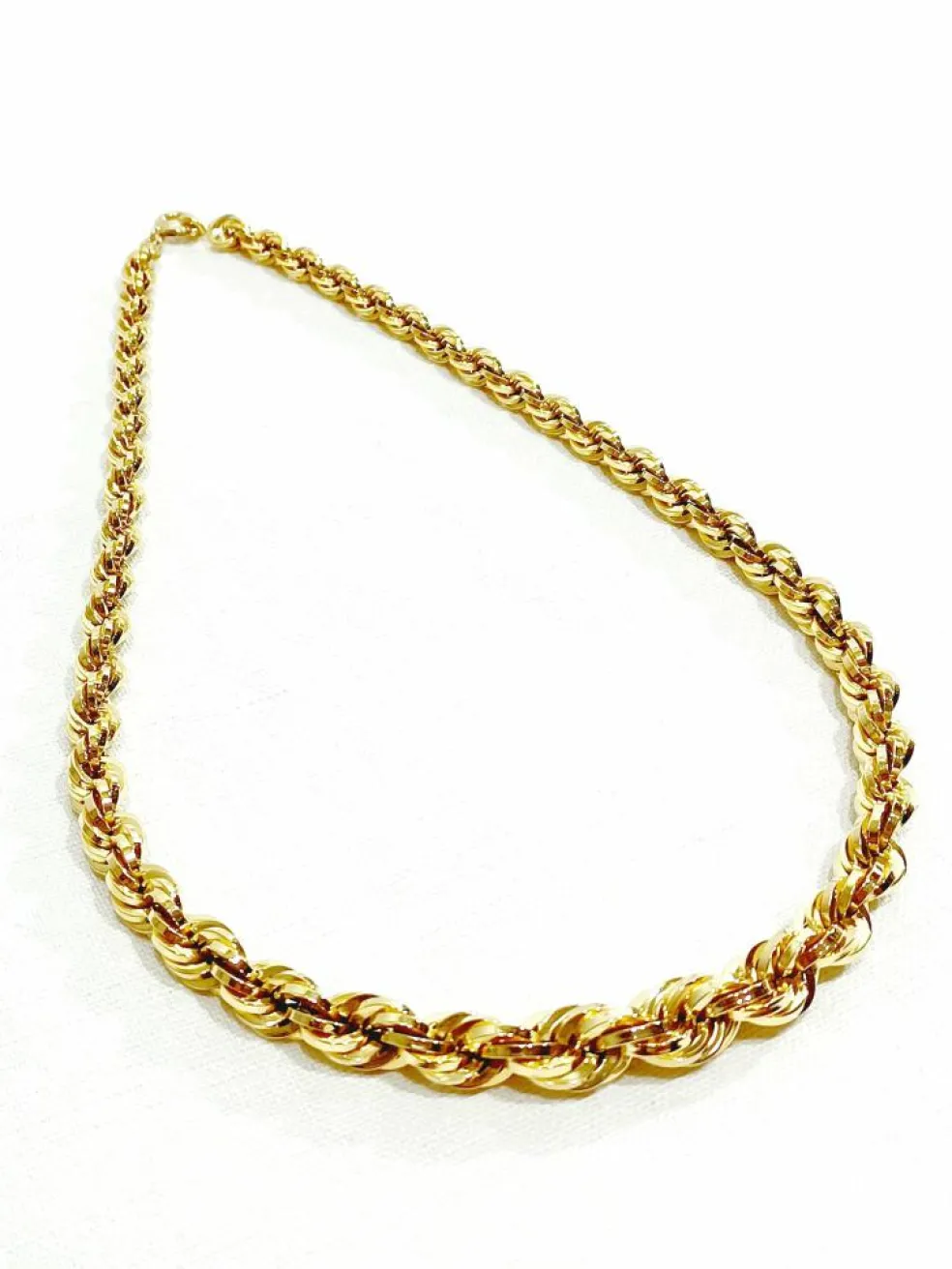 Collier Or Rose Maille Corde