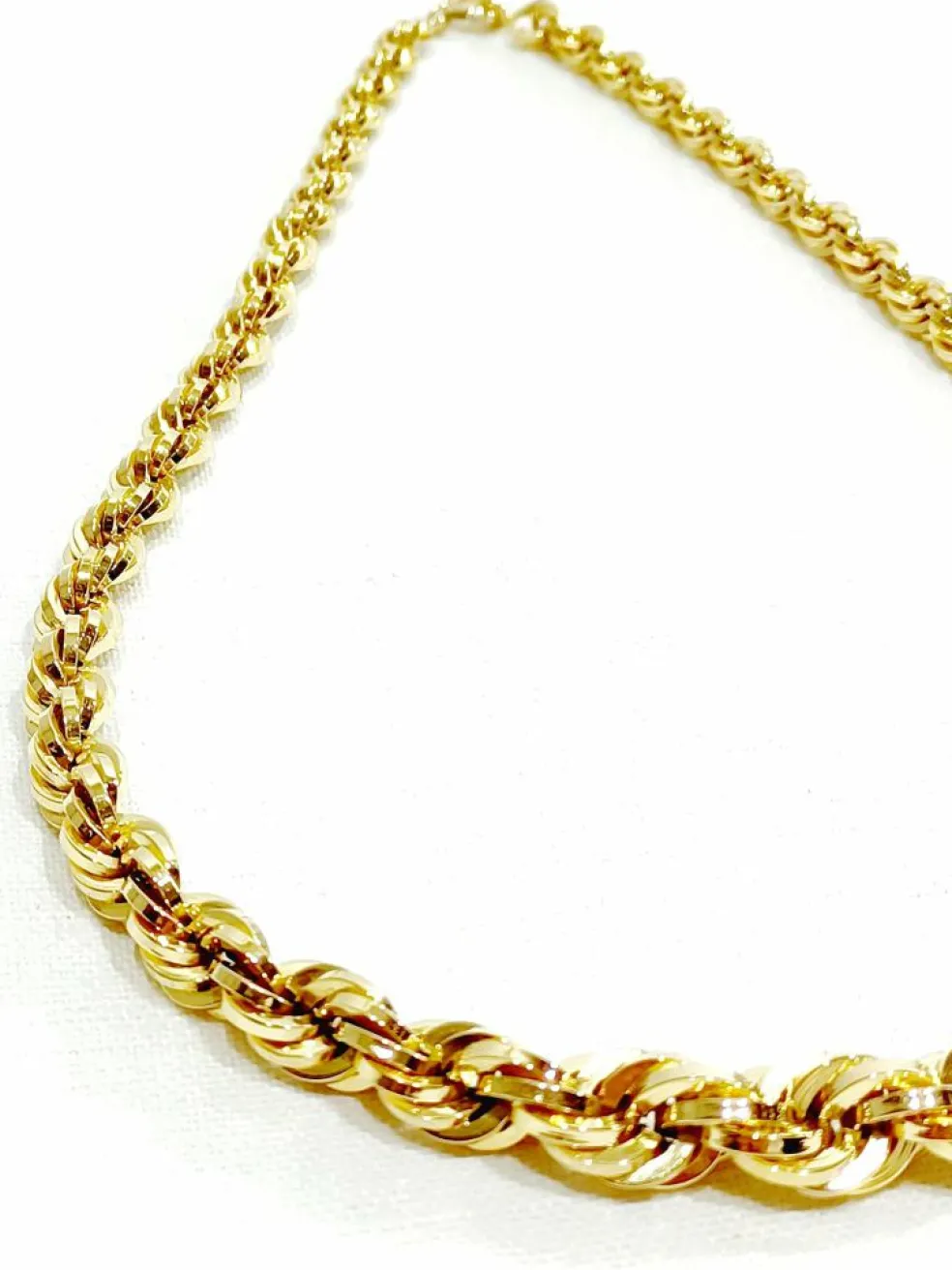 Collier Or Rose Maille Corde