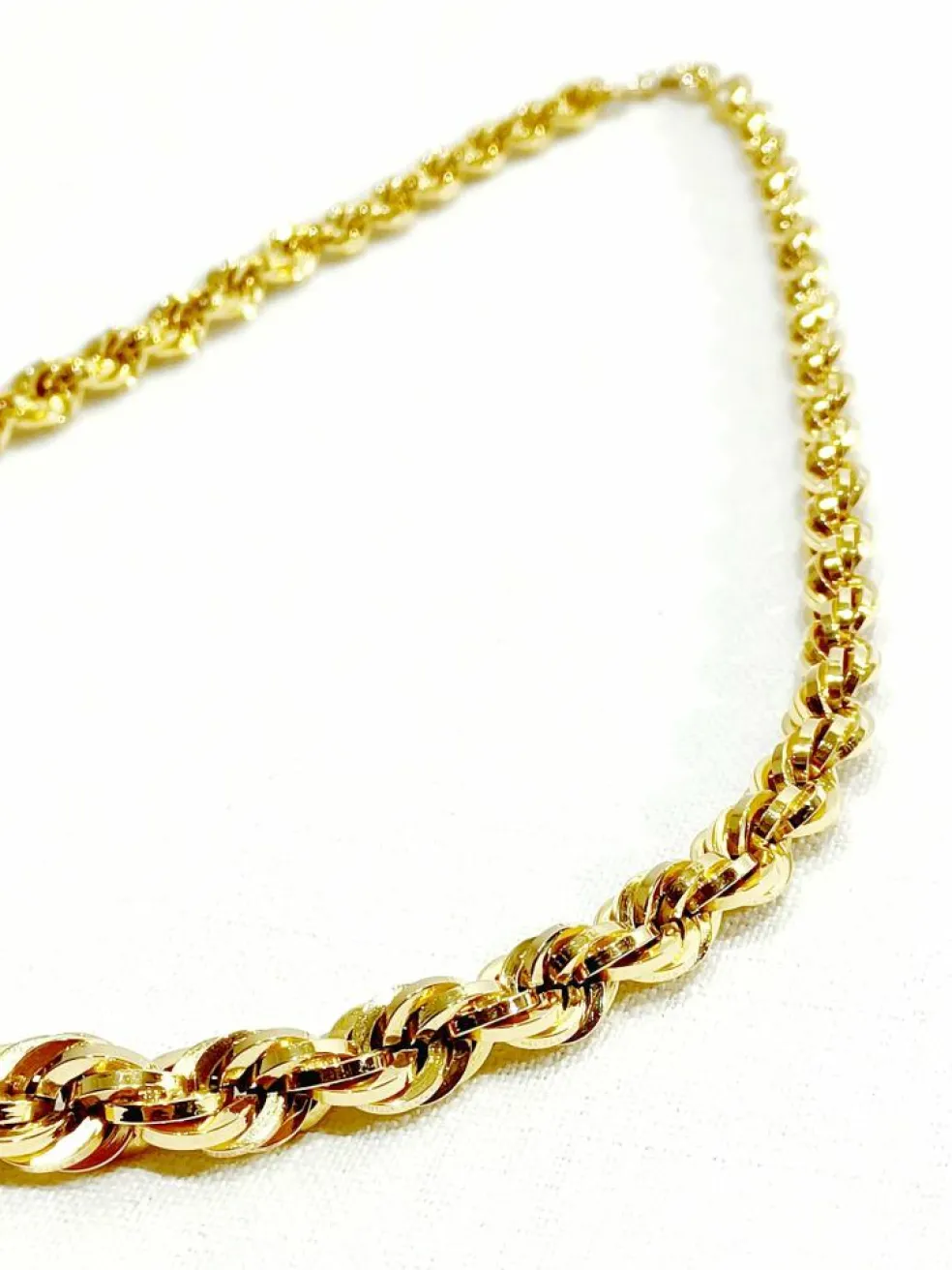 Collier Or Rose Maille Corde